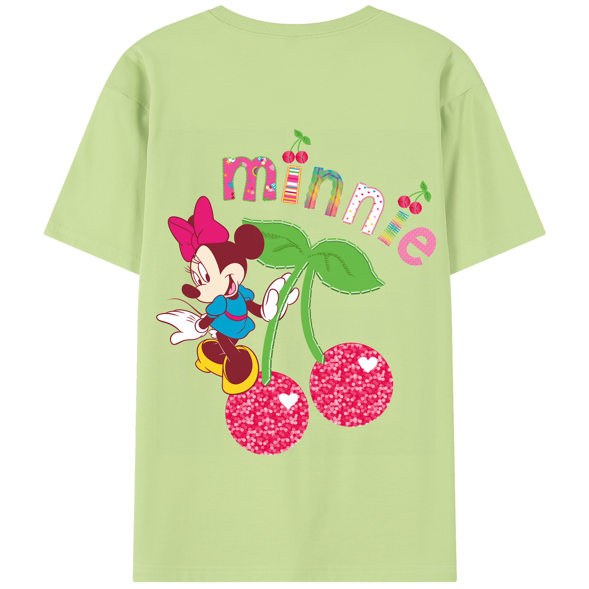 （画像用） ミッキーマウス Mickey Mouse 綿100％半袖Tシャツ（背面プリント）